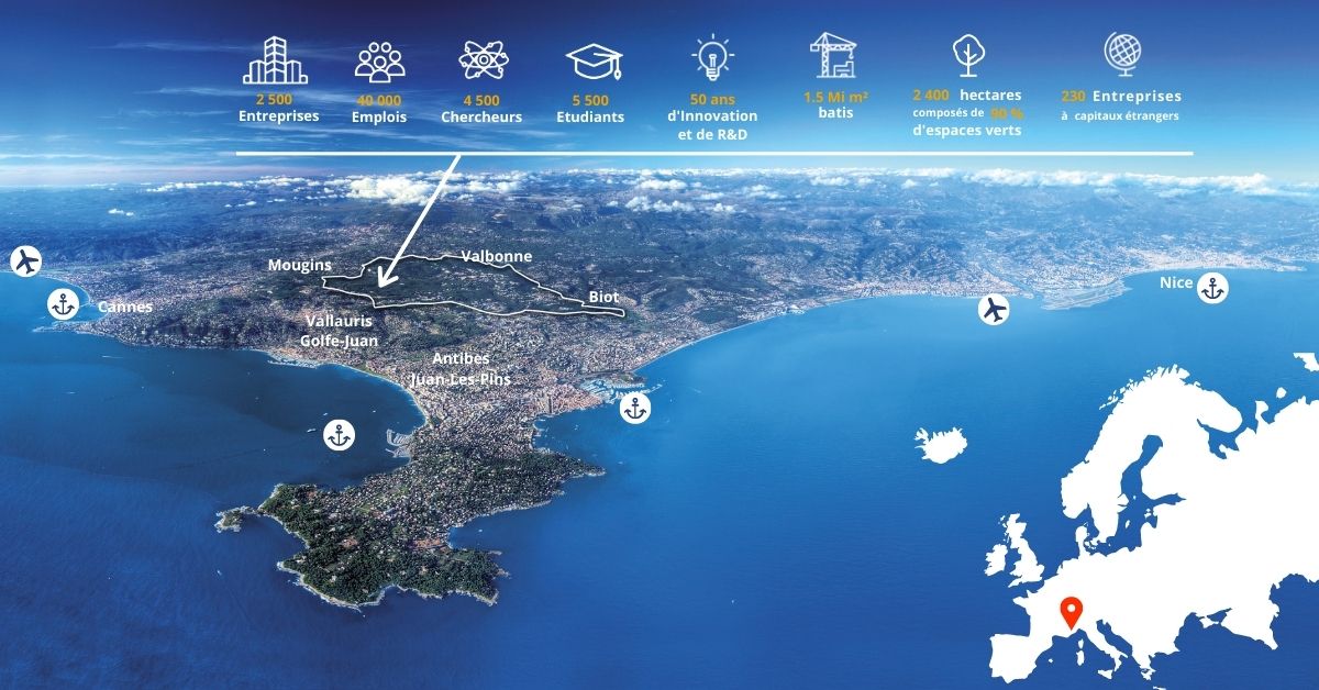 Map illustrating the French Riviera